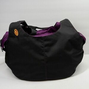 Timbuk2 Scrunchie Yoga Tote Black Purple Nylon Zip Top Medium TPU Base